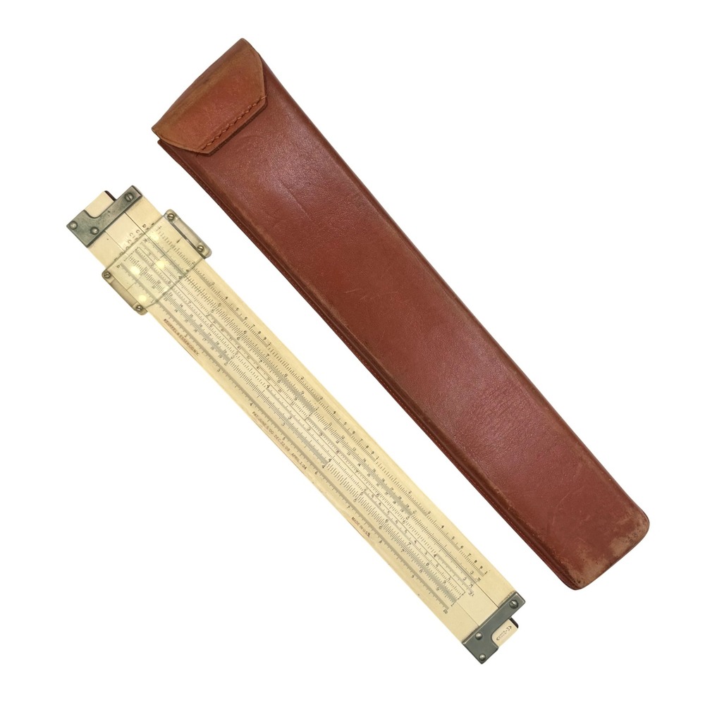 Vintage Keuffel & Esser K&E 4092-3 Log Log Duplex Slide Rule with Leather Case